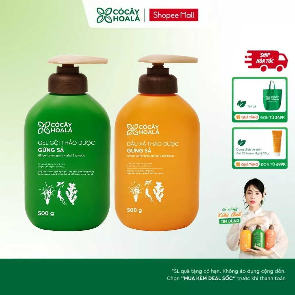 [HỎA TỐC] [LIVE KOL] Dầu Gội Đầu Cỏ Cây Hoa Lá Gừng Sả Hỗ Trợ Làm Sạch Da Dầu, Ngăn Ngừa Gàu