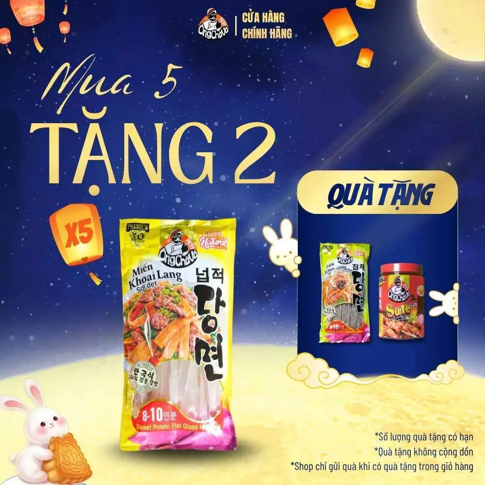 Miến Khoai Lang Sợi Dẹt thương hiệu Ông Chà Và 250gr - Hàng Chính Hãng