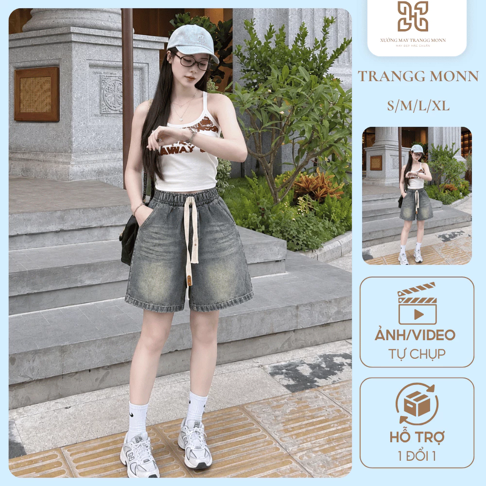 (Combo2Q) Có Lẻ 1Q - Quần Short Ngố Nữ Cao Cấp Jean Cạp Chun, Quần Jean Ngố Nữ Form Rộng Mùa Hè Hot Trend Chất Jean Dày
