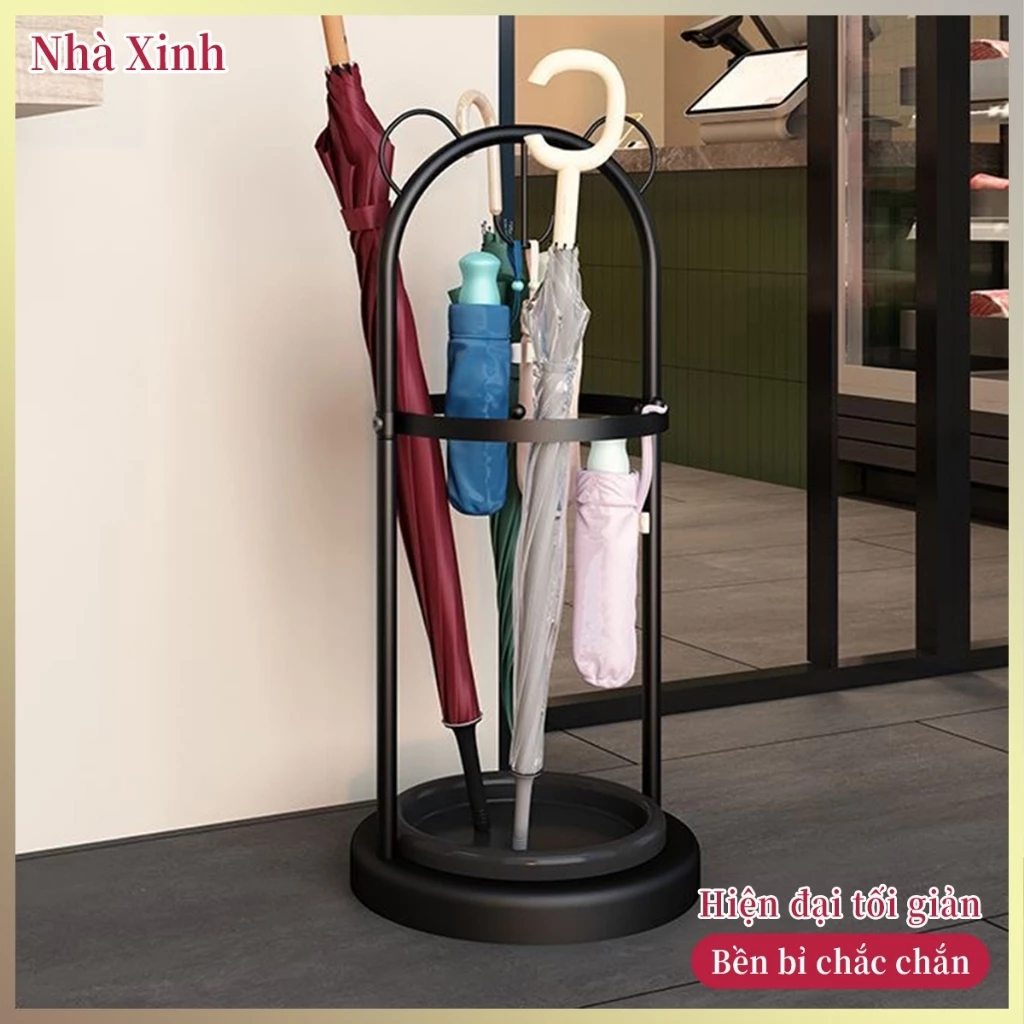 Giá Cắm Ô Dù Tai Gấu Kèm Khay Hứng Nước Chống Gỉ Để Lối Ra Vào Căn Hộ Phong Cách Hàn Quốc Hot Trend 2026