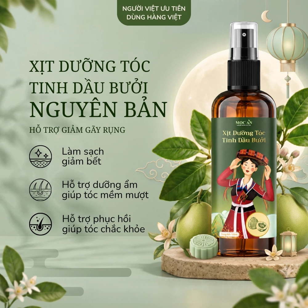 Xịt Dưỡng Tóc MOC AN HAIRCARE ORGANIC 2016 - NOW Tinh Dầu Bưởi Nguyên Bản 120ml