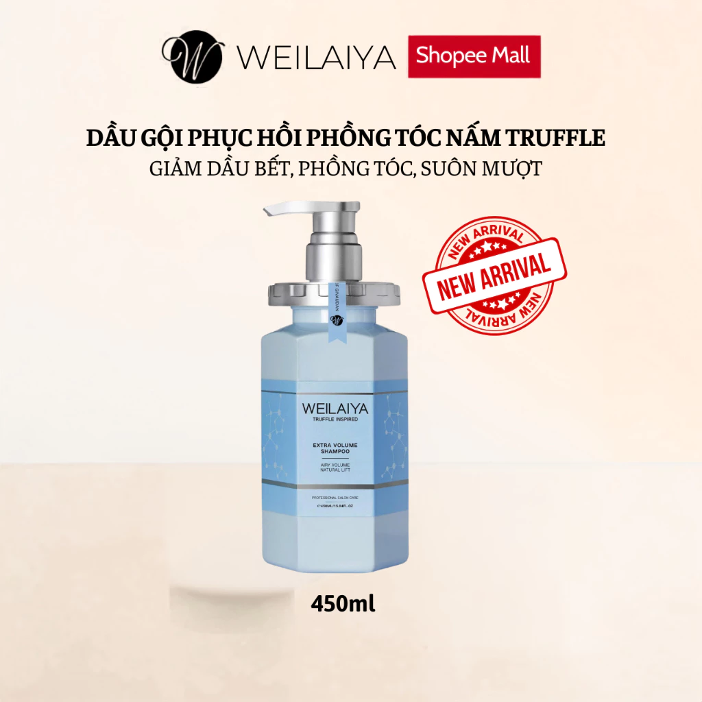 (NEW) Dầu gội PHỒNG TÓC nấm Truffle Weilaiya phục hồi tóc khô xơ hư tổn, tóc phồng hương nước hoa. CHAI GỘI 450ml