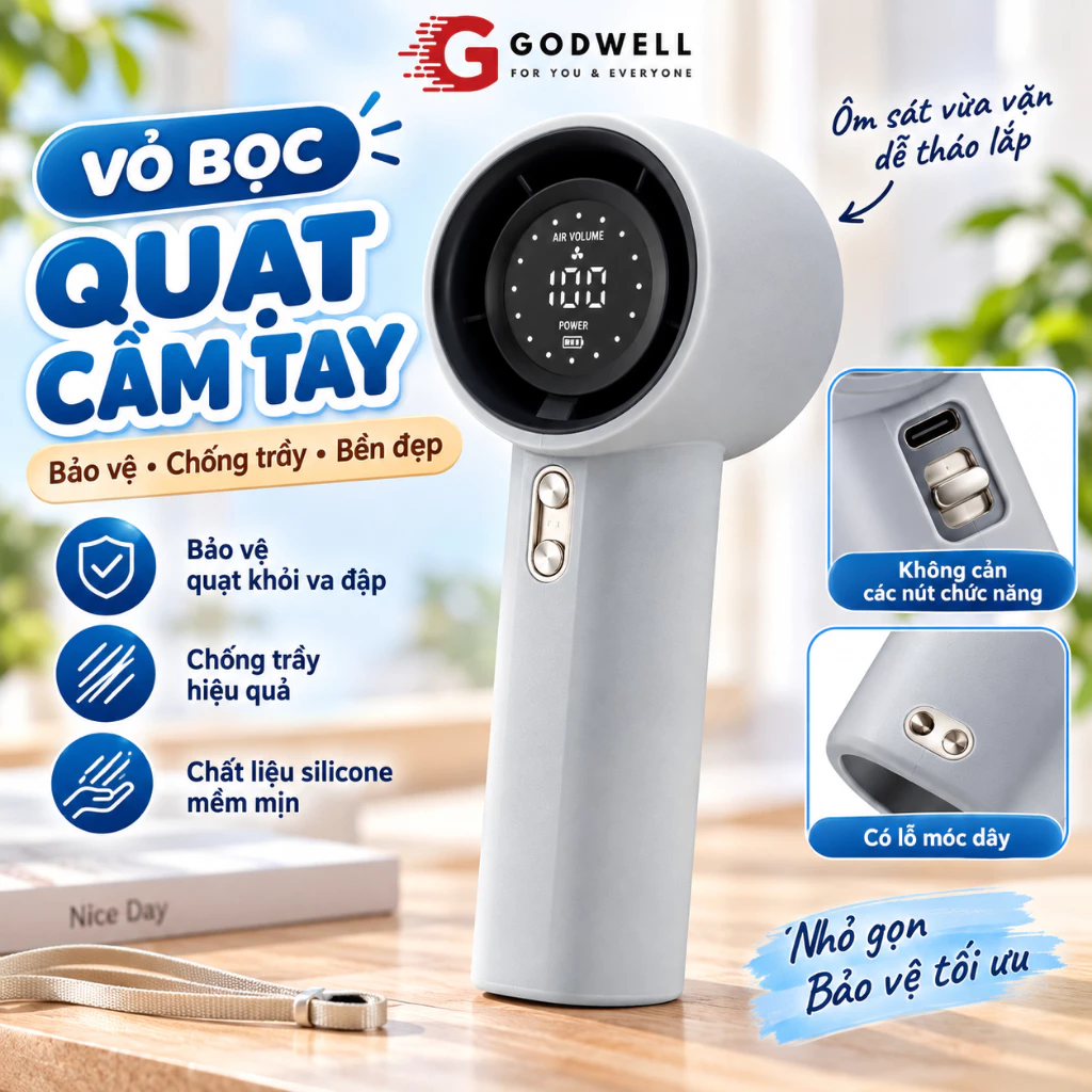 Vỏ bảo vệ quạt QCT05 Vỏ bảo vệ silicon có thể giặt được tốc độ cao