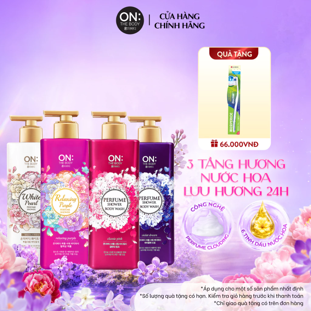 [CHÍNH HÃNG ĐỘC QUYỀN] Sữa Tắm Hương Nước Hoa 3 Tầng Hương On: The Body Hương Lưu Hương 24h, Da Ẩm Mịn 500g