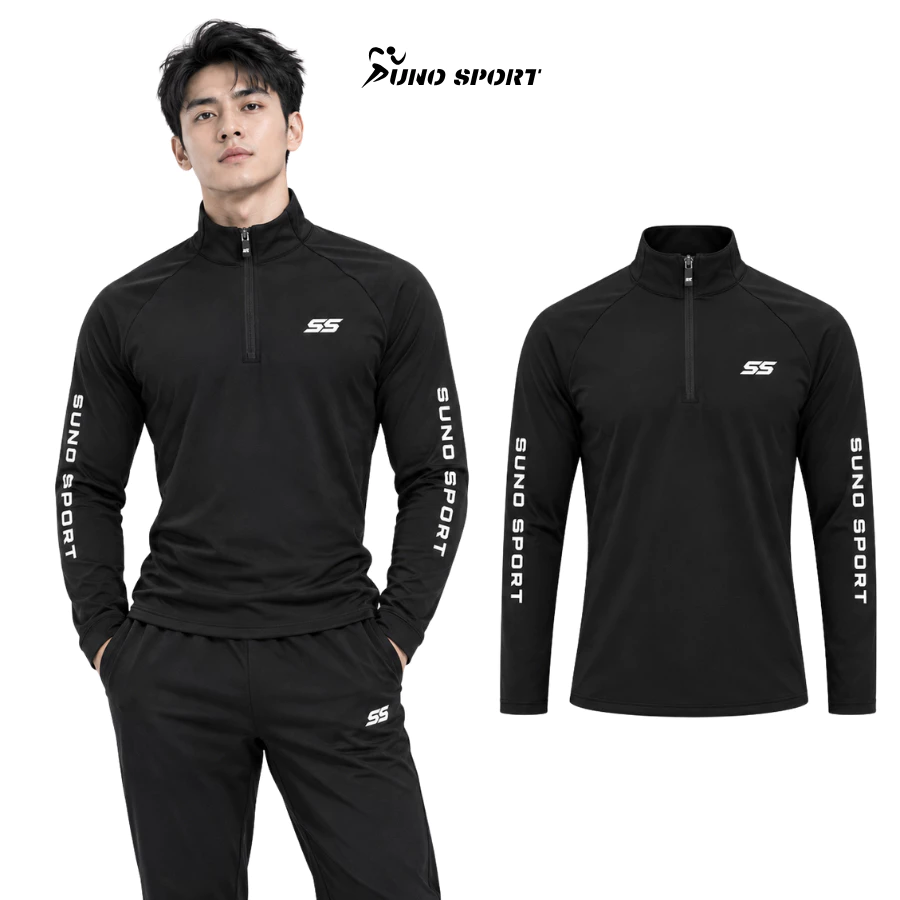 Áo Giữ Nhiệt Nam Cổ Cao SUNO SPORT Áo Thun Giữ Nhiệt Thể Thao Ôm Gọn Chạy Bộ Tập Luyện