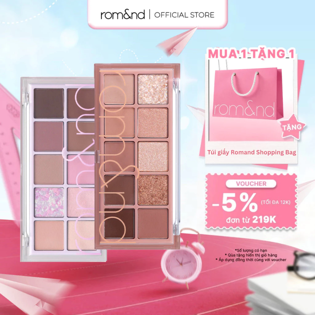 [LIVE] Bảng phấn mắt 10 màu siêu lấp lánh Hàn Quốc Romand Better Than Palette 7.5g