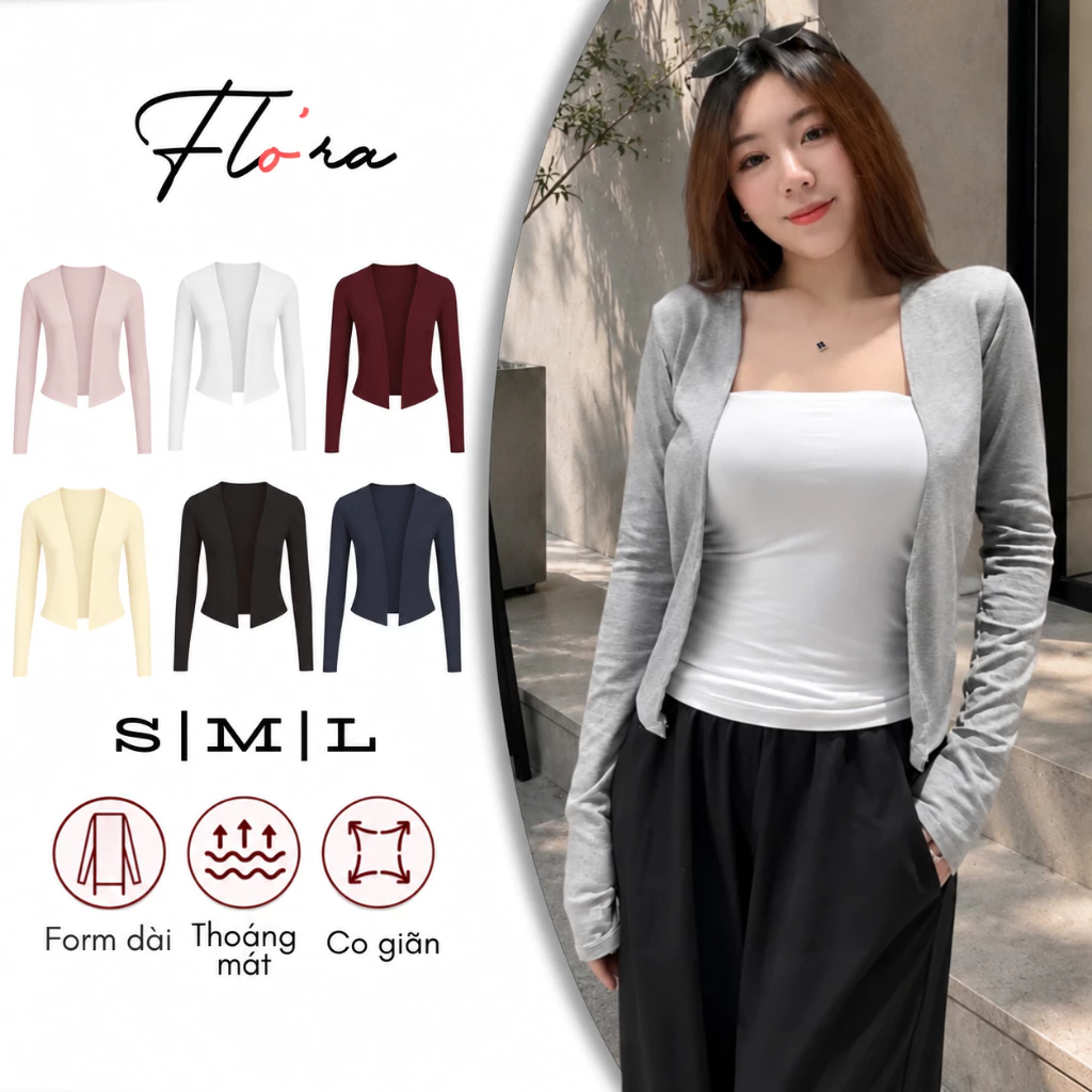 [FORM DÀI/FORM LỬNG] Áo CARDIGAN KHÔNG CÚC Thu Đông Thun Borip Lụa CAR07, Áo Khoác Choàng Nữ Mềm Mịn Flo'ra