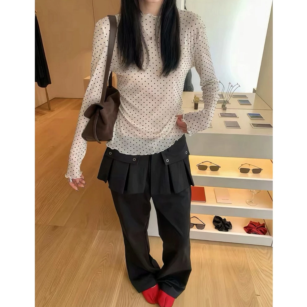 [MINT] Áo len mềm chấm bi dài tay kiểu dáng Hàn Quốc Nina top