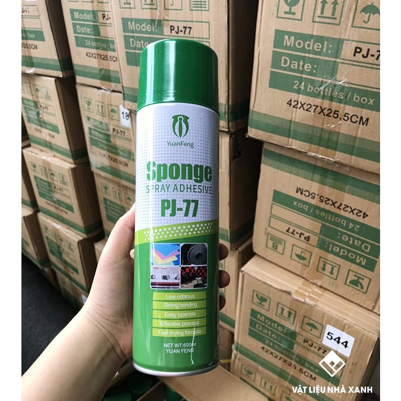 ( CÓ HỎA TỐC ) Keo xịt dán tường PJ77 chuyên dụng dùng cho tường cực ẩm mốc, khó ăn keo