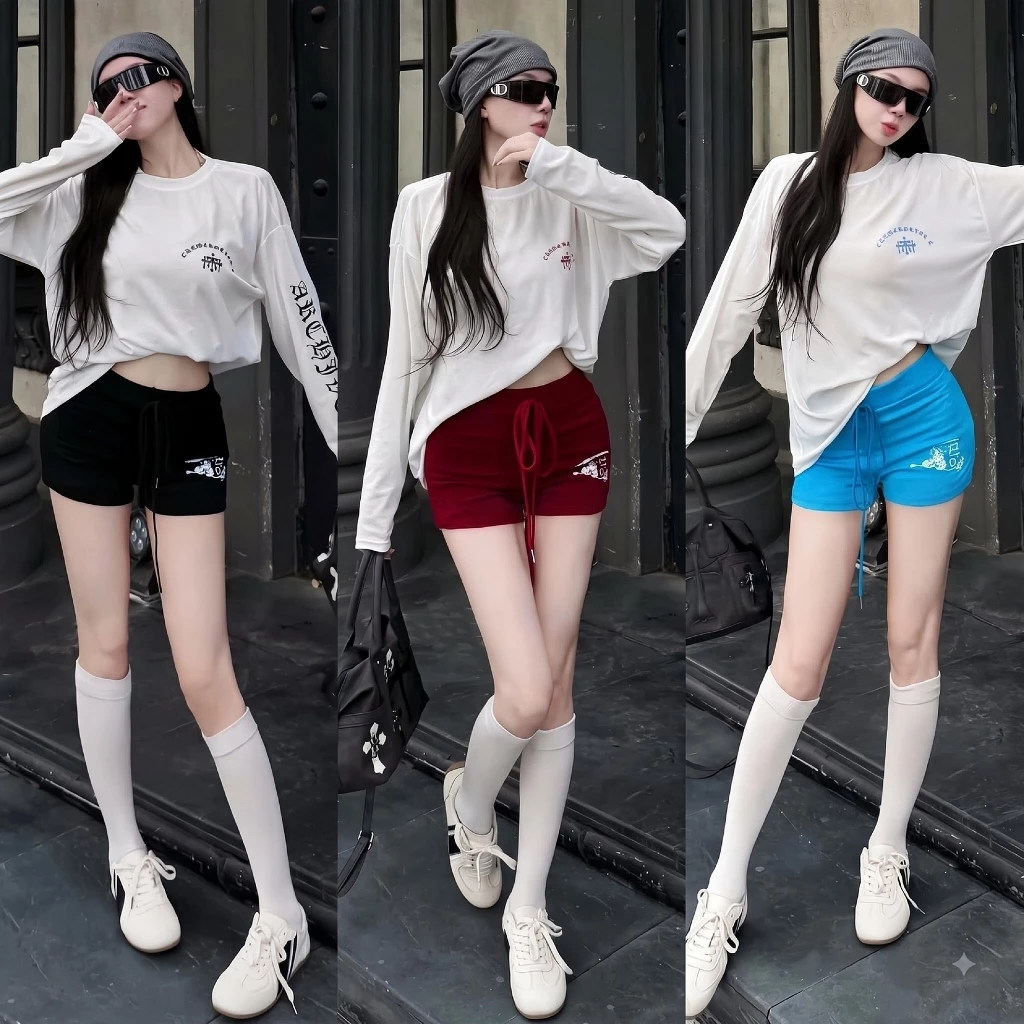 Áo Thun Dài Tay COTTON Hàn Cao Cấp Form Rộng, Mềm Nhẹ, Họa Tiết Chorme Retro Cá Tính, Năng Động, Dễ Phối Đồ