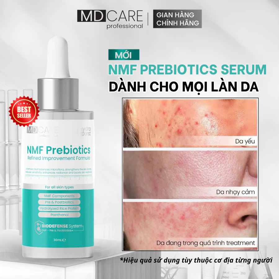 MDCare - Serum NMF Prebiotics 30ml Hỗ Trợ Giảm Đỏ, Giảm Sưng, Tăng Cường Phục Hồi Bảo Vệ Làn Da