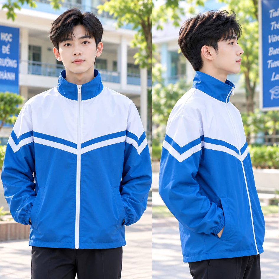 Áo Khoác Gió Đồng Phục Học Sinh 2 Lớp 3 Lớp 5 Màu Chống Gió Pha Cánh Dơi Mùa Đông Chuẩn Nhà Trường