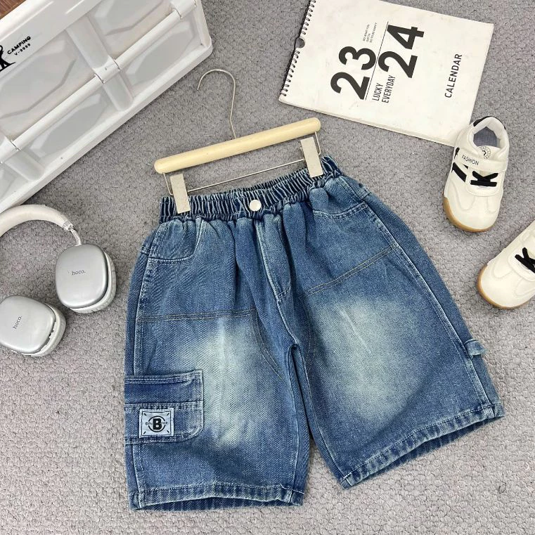 Quần jean ngố Qua Gối bé trai size đại 18-60kg, quần bò ngố cực ngầu cho bé, phong cách ------