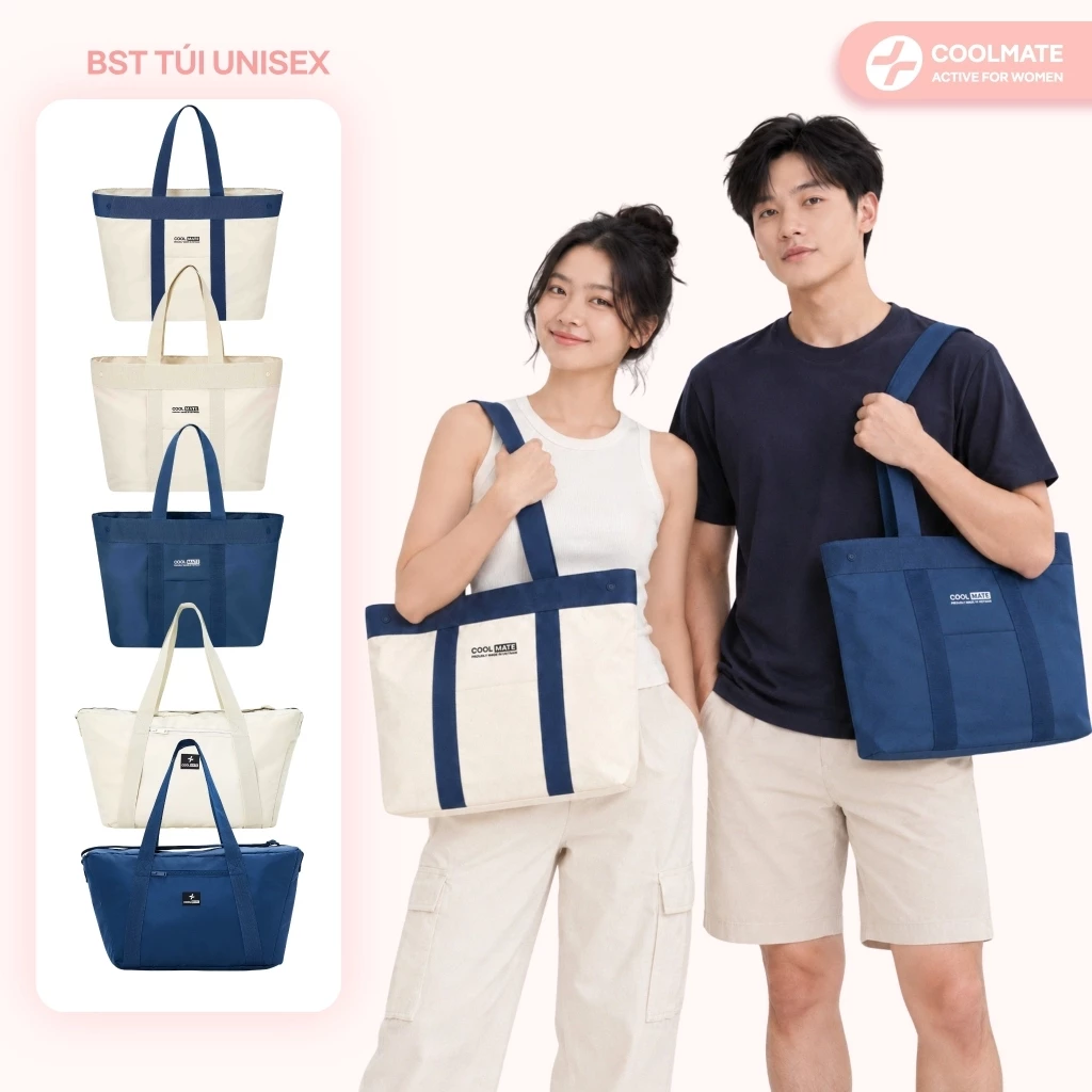 [MUA2GIẢM10%] Túi Tote Coolmate Unisex Allday/ Sporty Bag dùng hàng ngày, túi du lịch, tập thể thao pickleball gym