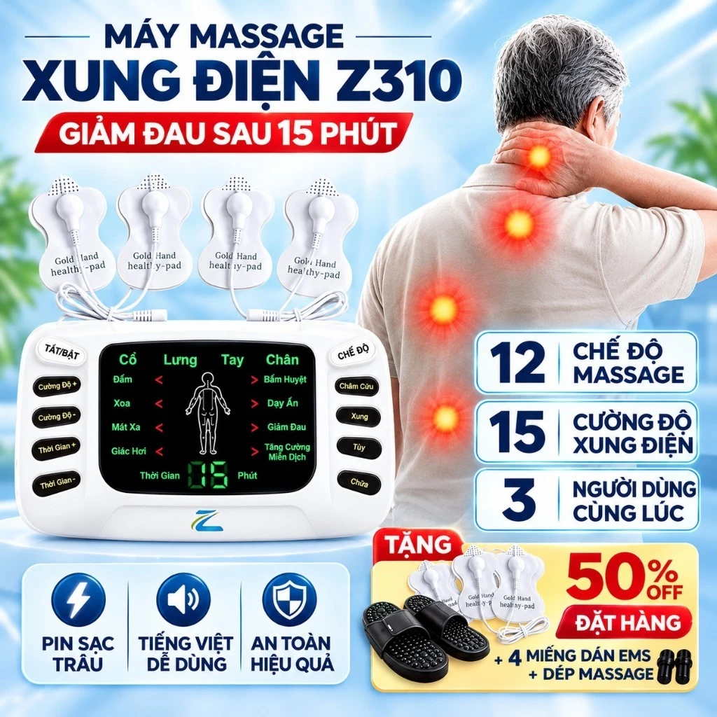 Máy Massage Xung Điện Trị Liệu Z310, Máy Mát Xa Châm Cứu Điện Xung Giảm Đau Nhức Mỏi Toàn Thân