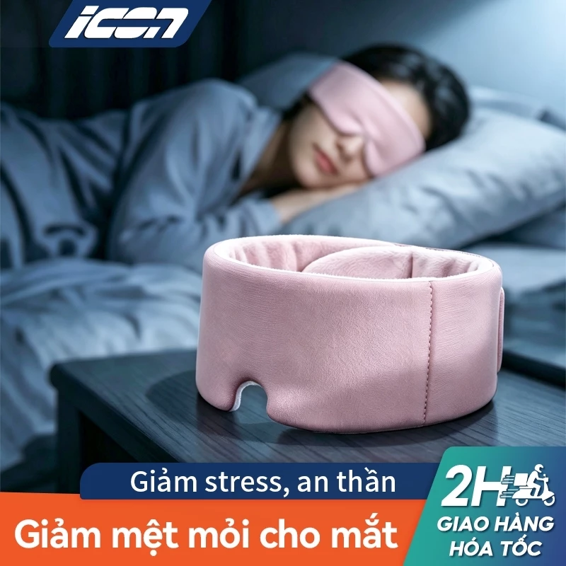 ICON Bịt mắt ngủ trọng lực - Chặn sáng, giảm áp lực mắt, hỗ trợ ngủ ngon - Dùng ở nhà, văn phòng, du lịch