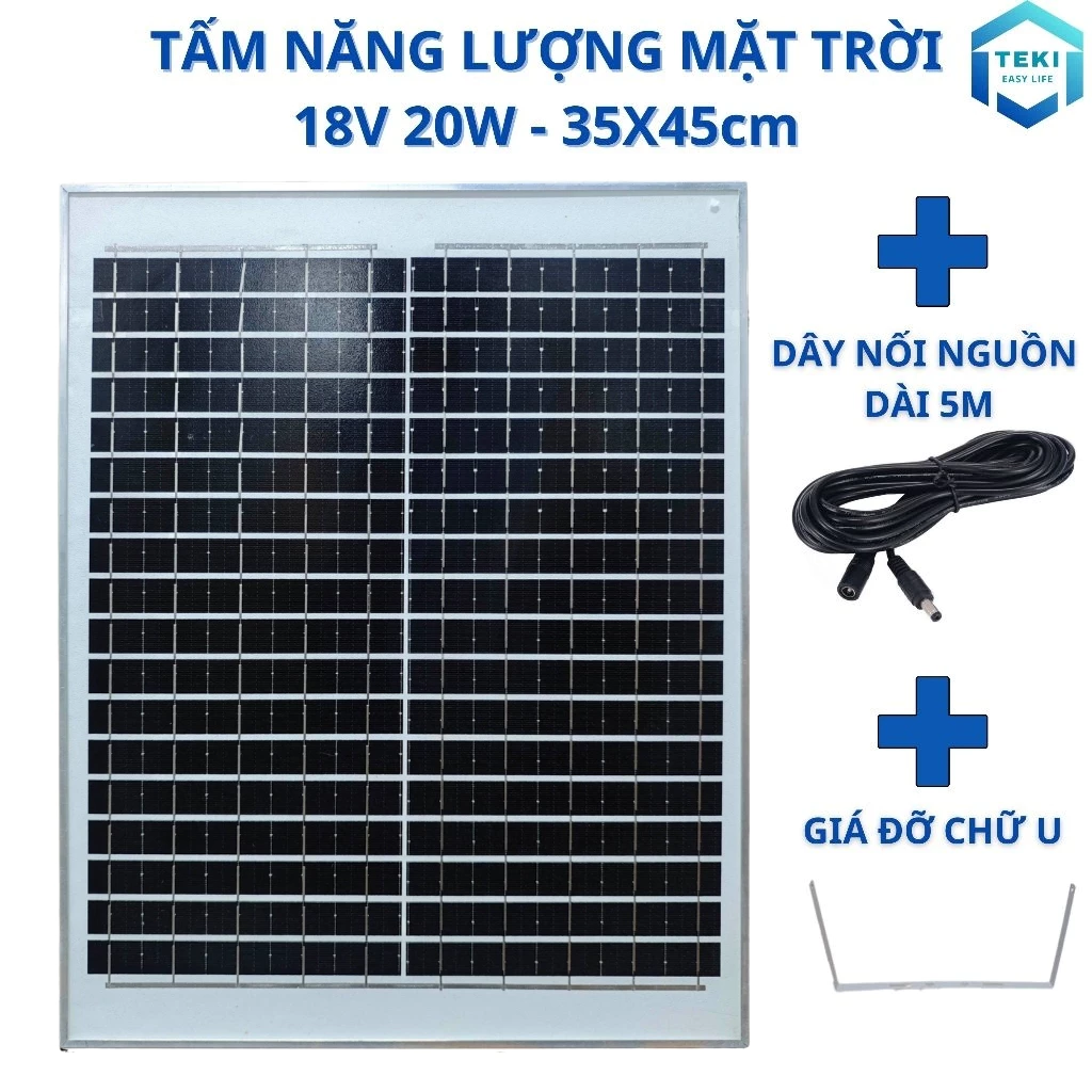 TẤM NĂNG LƯỢNG MẶT TRỜI MONO 18V 20W 35x45cm - TEKI