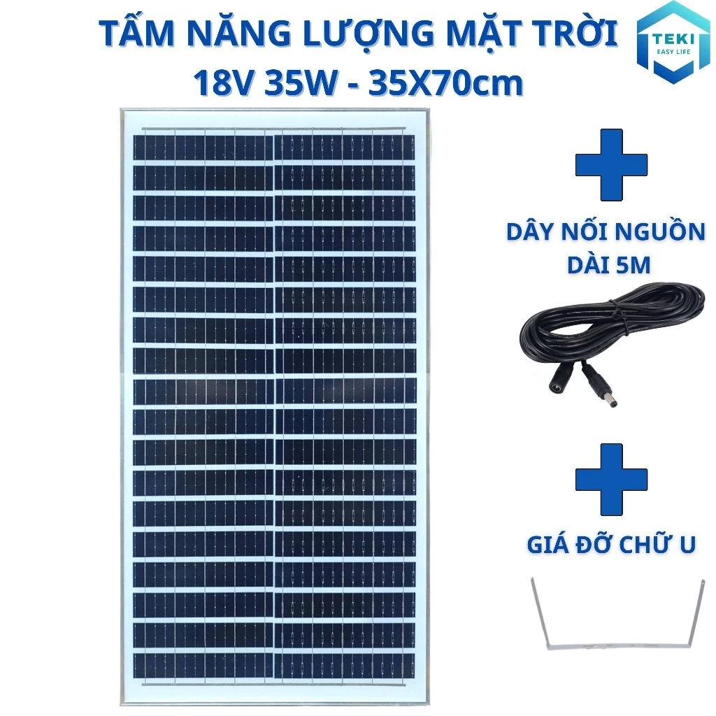 TẤM NĂNG LƯỢNG MẶT TRỜI MONO 18V 35W 35x70cm - TEKI