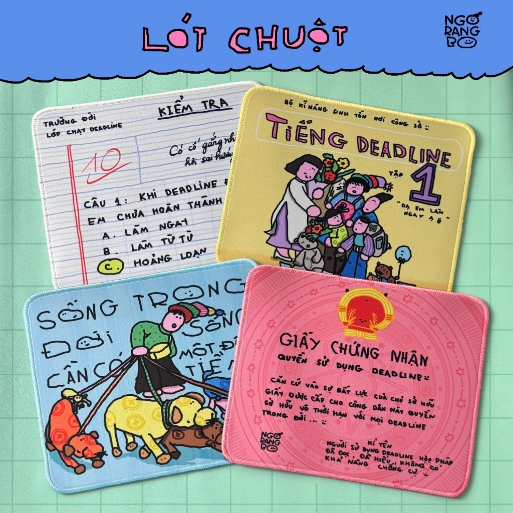 Miếng lót chuột dễ thương 21 x 26cm - Mousepad cute - Lót chuột chống trượt - Ngorangbo.artwork