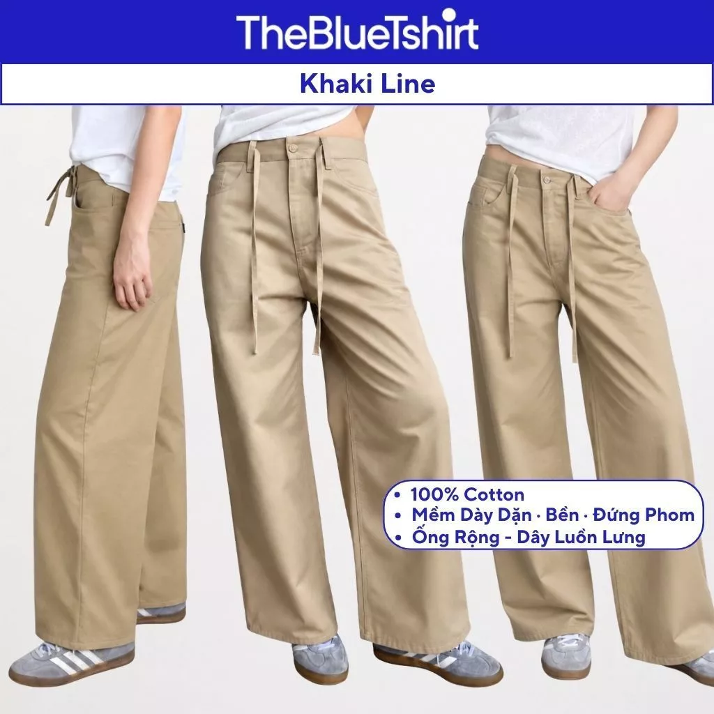 TheBlueTshirt - Quần nữ phom dáng Loose rise cho nữ - Daughter Khaki - Women