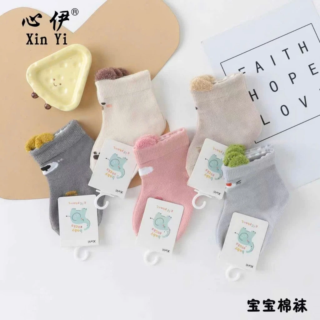 Set 5 đôi tất cotton Bé Gái, trai cổ cao, cổ thấp  sợi bông mềm mại thoáng khi khử mùi
