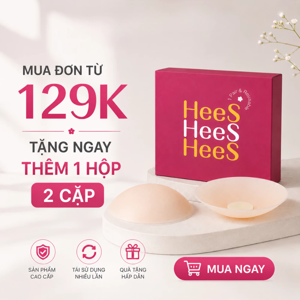 [DEAL 129K MUA 1 TẶNG 1] Miếng Dán Ngực Chống Mồ Hôi Silicone 8.5cm Tàng Hình Bám Dính Tốt Tái Sử Dụng Eva Nipples  H399
