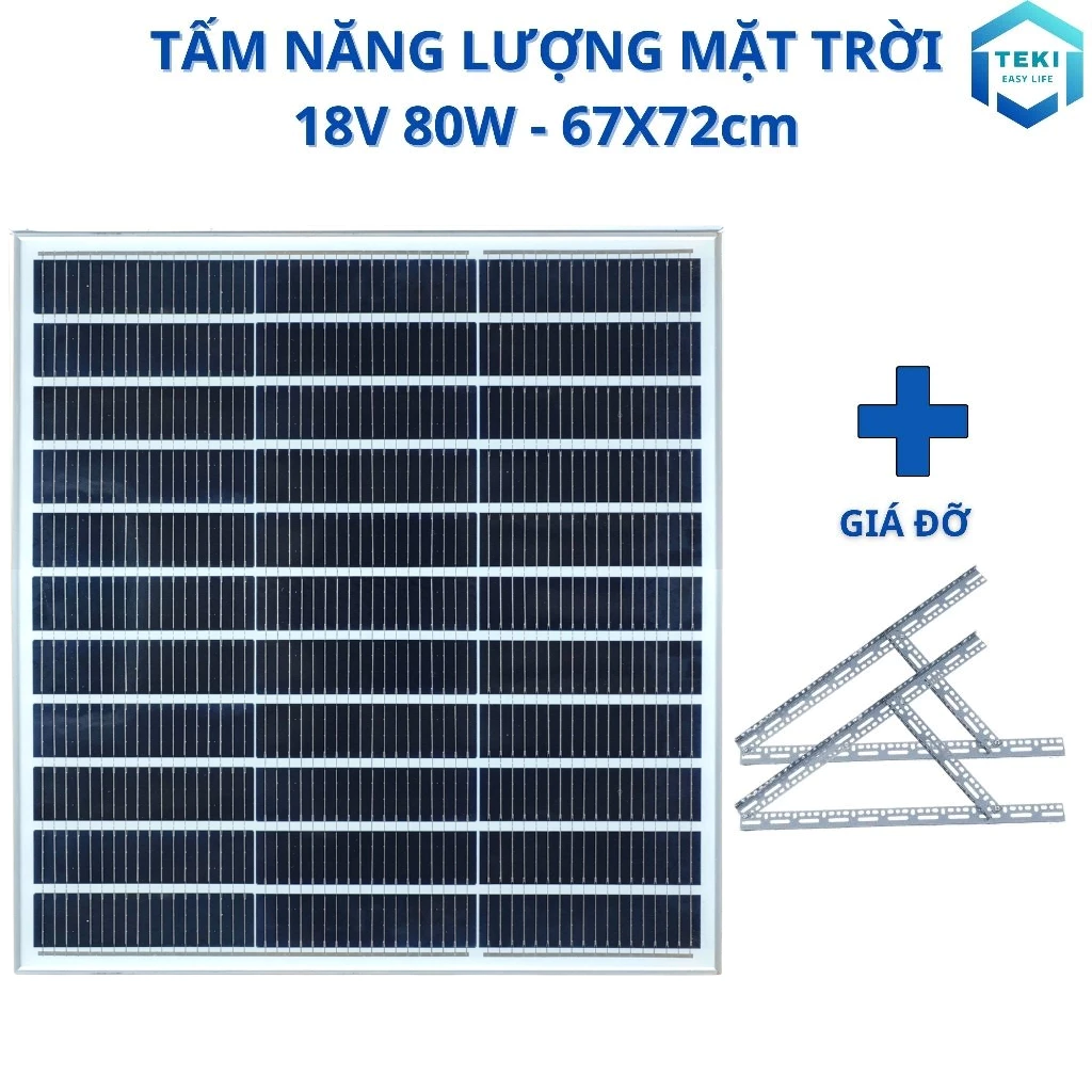 TẤM NĂNG LƯỢNG MẶT TRỜI MONO 18V 80W 67x72cm - TEKI