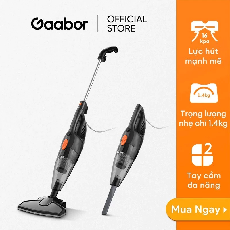 [Kho Miền Bắc] Máy hút bụi cầm tay Gaabor GVCW-M15AS có dây siêu nhẹ công suất cao 650W, lực hút mạnh 16000PA dây dài 4.