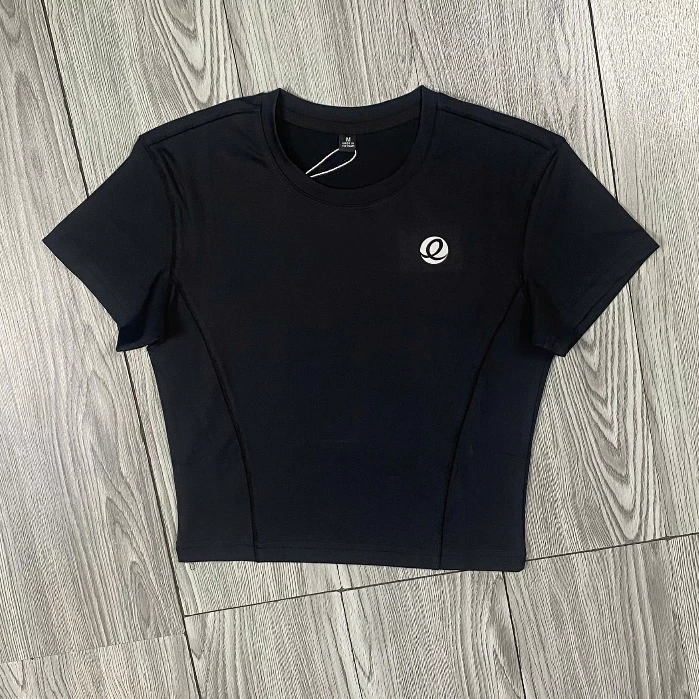Áo Croptop Thể Thao Lulu Logo silicon dập nổi cao cấp tập gym-yoga-aerobic