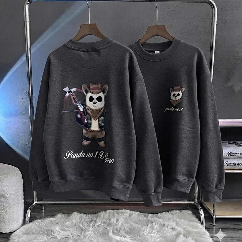 Áo Sweater Nam Nữ Panda in Nhiệt 5D Siêu Nét Form Boxy Chất Nỉ Bông Dày Dặn Phồng Lên From Chuẩn Siêu Trenđy