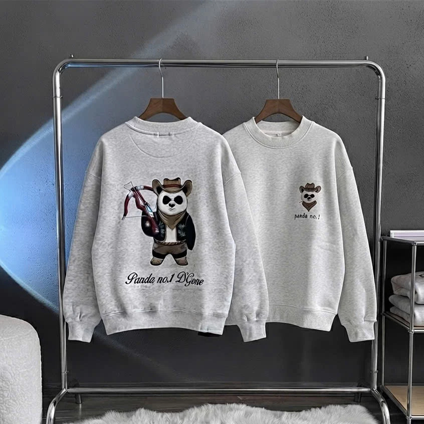 Áo Sweater Nam Nữ Form Boxy Chất Nỉ Bông Panda no1 In Logo Siêu Nét. Áo Swt Thu Đông Thể Thao Trendy Mấu Mới Nhất