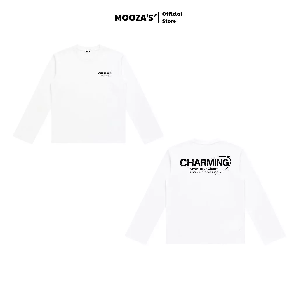 Áo Thun Charming Tay Dài Form Boxy Oversize Unisex Signature - Cotton 100% Premium/charming