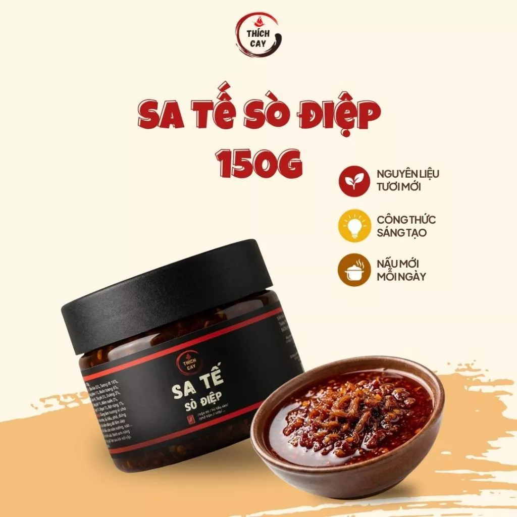 Sa tế sò điệp thích cay 150g, sốt trộn mì, hủ tiếu, phở, Sốt chấm cá viên chiên