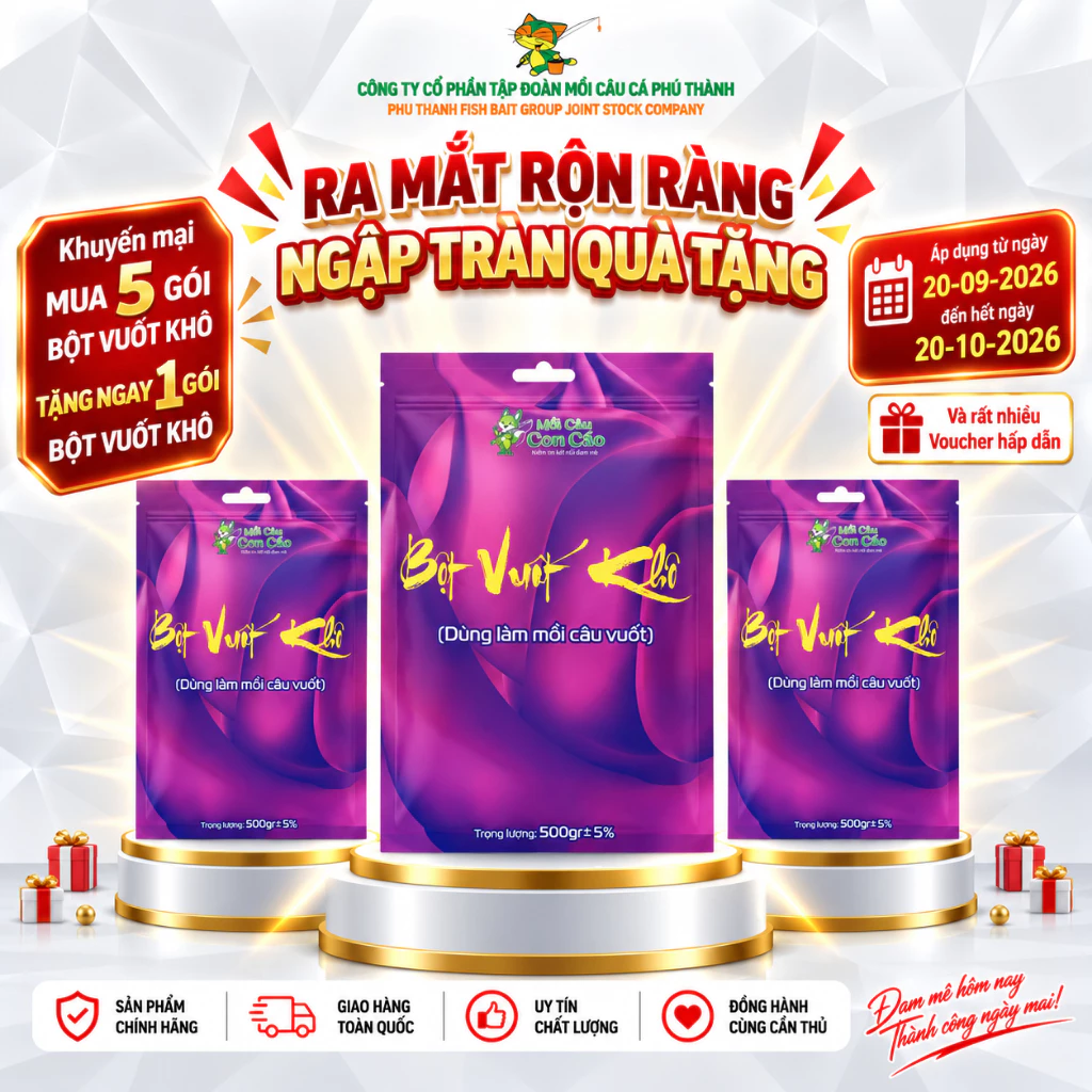 BỘT VUỐT KHÔ - KHUYẾN MẠI MUA 5 TẶNG 1 ( TỪ 20/09/2026 - 20/10/2026)