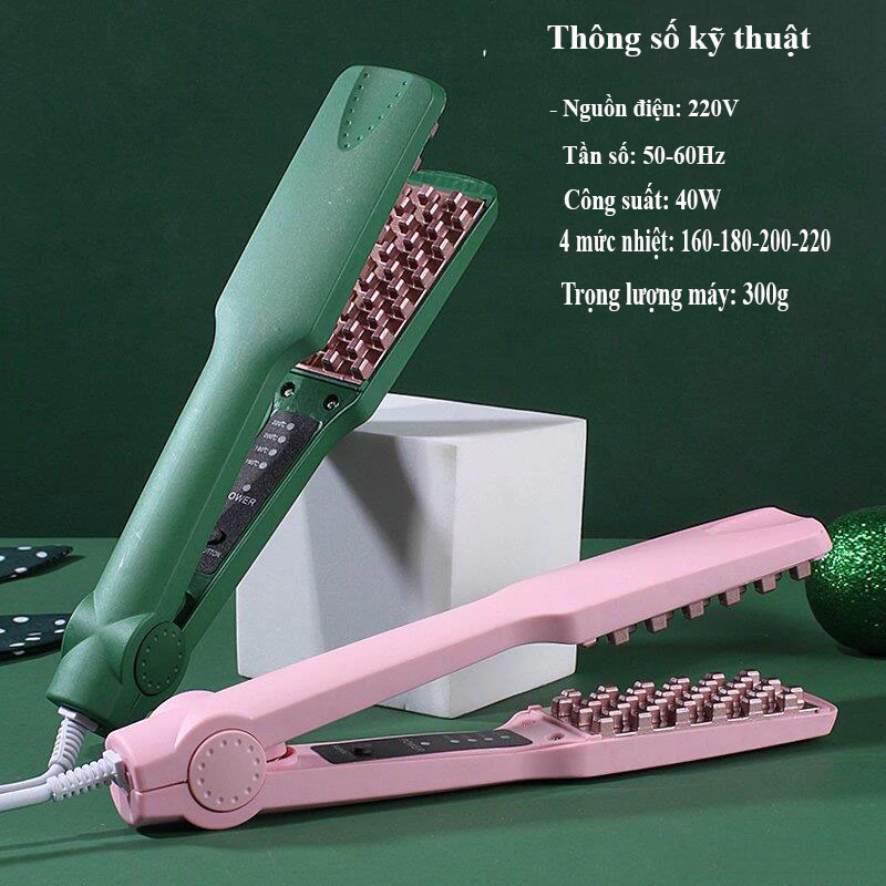 Máy  Bấm Xù Dập Phồng Chân Tóc Răng Vuông 4 nấc và  có điều chỉnh nhiệt độ  cao cấp