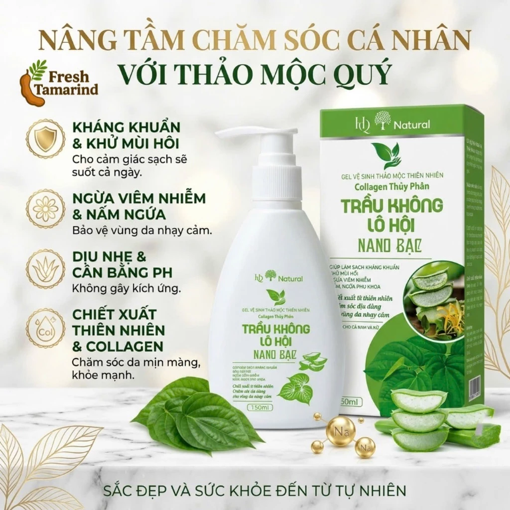 Dung Dịch Vệ Sinh Trầu Không Lô Hội Nano Bạc 150ml - Bí Quyết Cho Cô Bé Thơm Dịu Nhẹ