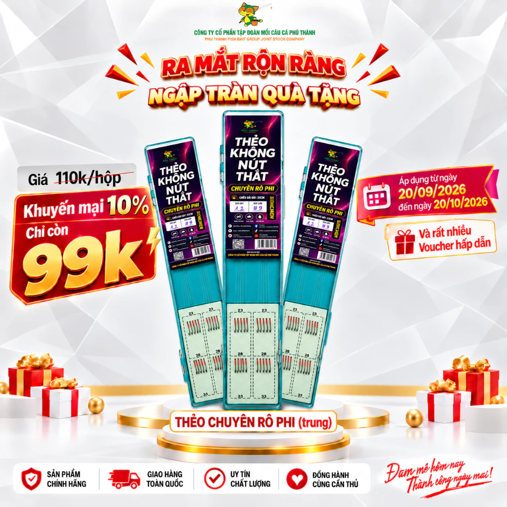 THẺO CHUYÊN RÔ PHI TRUNG - CỨNG KHÔNG NÚT THẮT PHÚ THÀNH - KHUYẾN MẠI 10% ( Từ 20/09 - đến hết 20/10) chuyên dùng câu rô