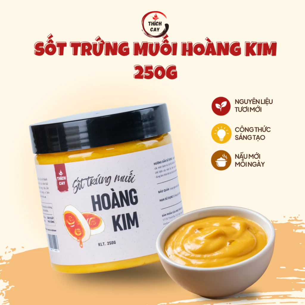 Sốt Trứng Muối Hoàng Kim Thích Cay 250g, chấm bánh mỳ, xào ốc, chấm hải sản