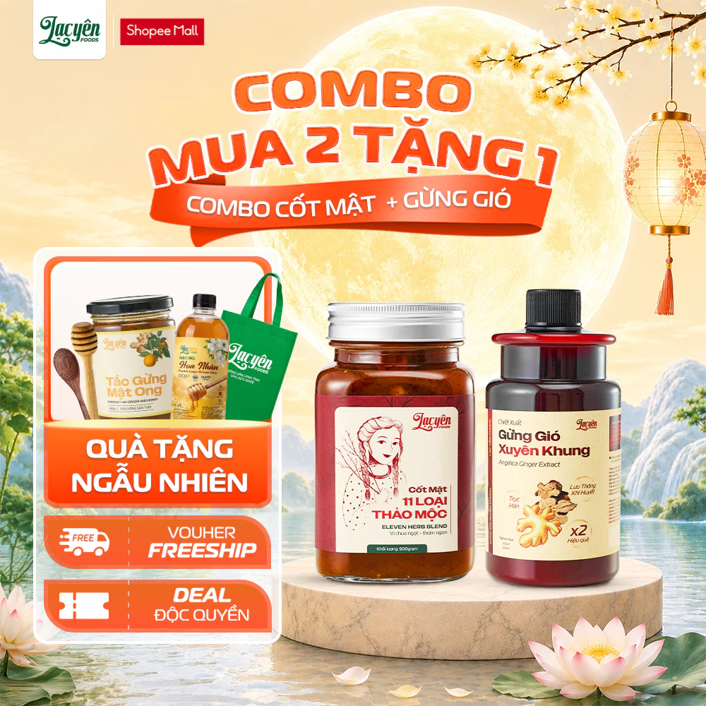 [Combo Cốt Mật-Xuyên Khung] Lạc Yên Foods -  Cốt Mật 11 Loại Thảo Mộc + Gừng Xuyên Khung + Kèm Quà
