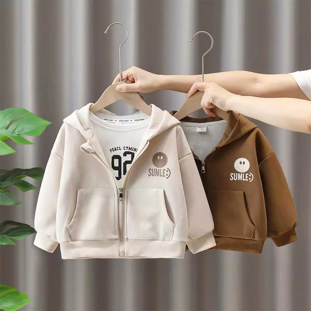 Áo Khoác Nỉ Bông Ấm Áp Mặt Cười  Dành Cho Bé 9- 35 Kg , Thích Hợp Cho Mùa Thu Và Mùa Đông (unisex )