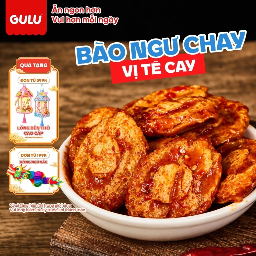 [MỞ BÁN] Bào Ngư Chay Tê Cay Gulu Ngon Bùng Vị Snack Konjac Giòn Sật Sật Ăn Vặt Nhâm Nhi Ăn Liền Tiện Lợi