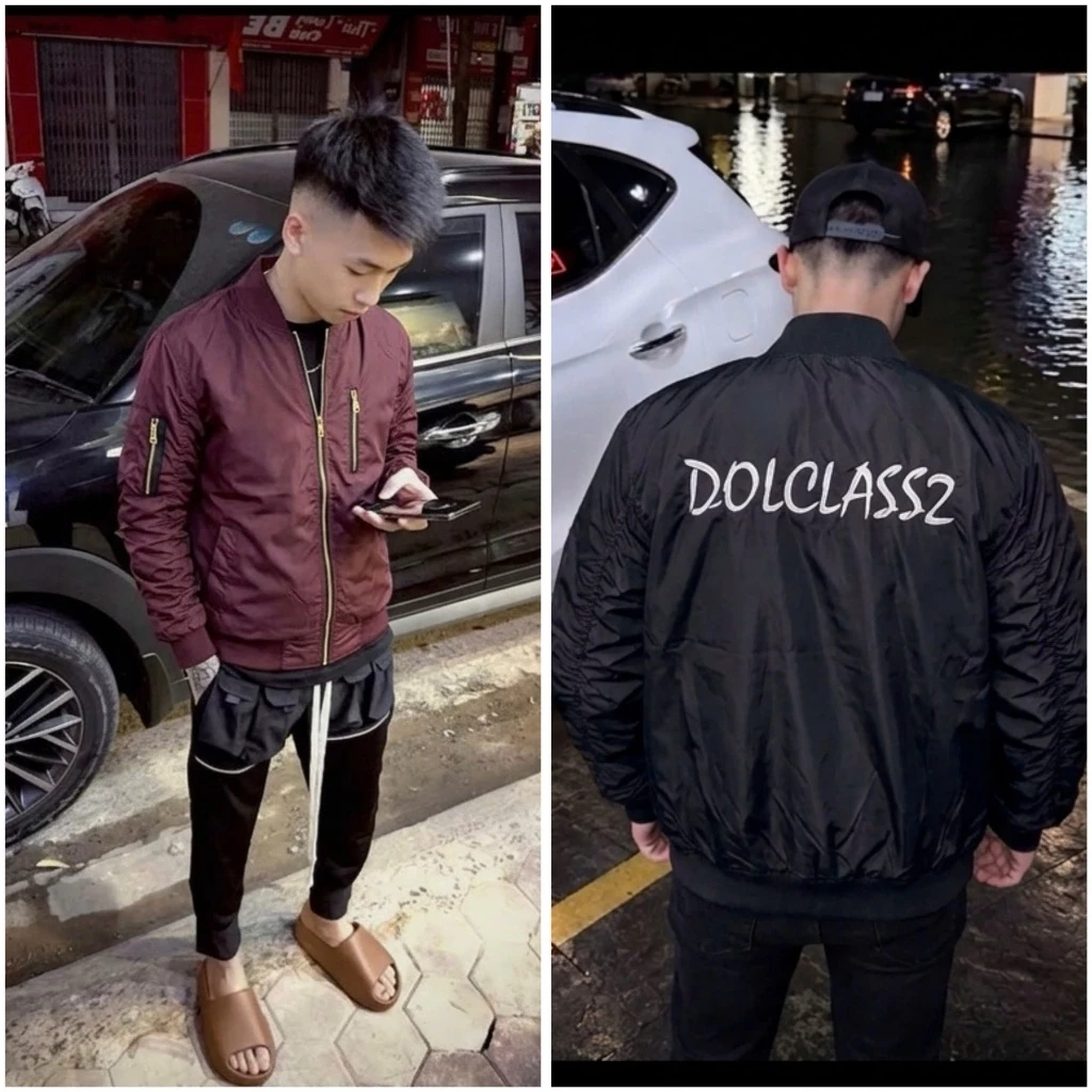 Áo Khoác Gió Phối Khoá Basic Thêu Chữ Sau Lưng, Có Lót Gió Đỏ Và Túi Trong