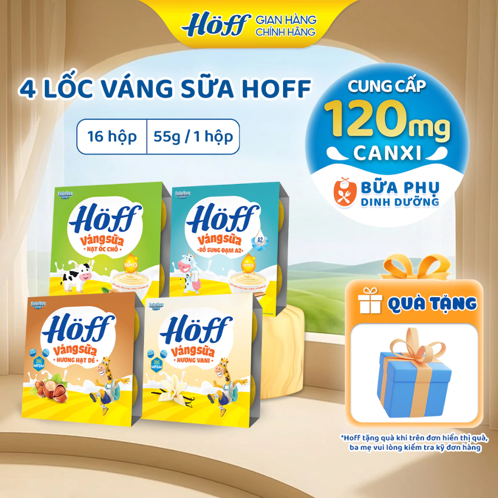 4 Lốc Váng Sữa HOFF cho bé từ 6 tháng tuổi ăn dặm trẻ em (16 hộp x 55g)