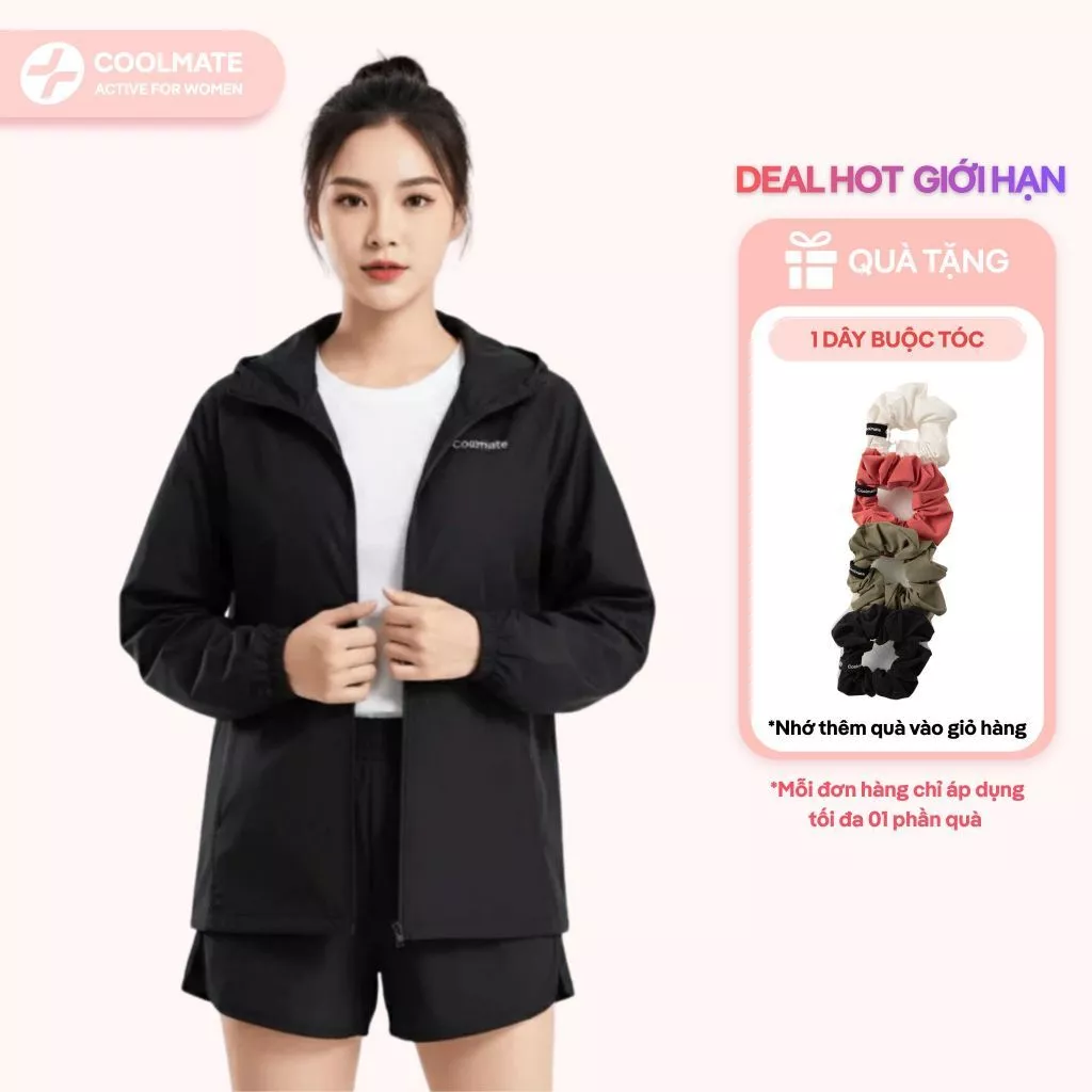 [TẶNGDÂYBUỘCTÓC] Áo khoác CHỐNG NẮNG Unisex Nam Nữ có mũ Daily Wear chống UV trượt nước,cản gió nhẹ Coolmate Women