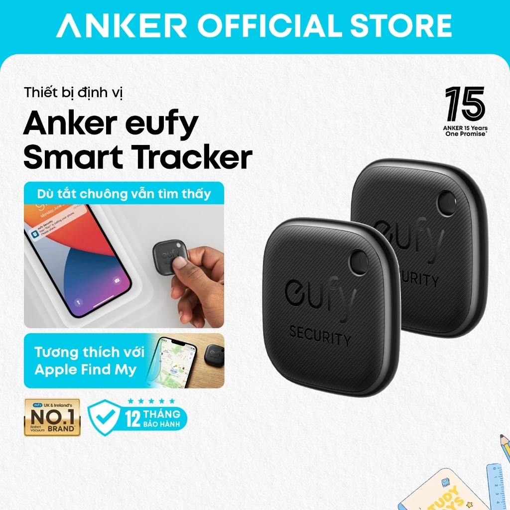 Thiết bị định vị Anker eufy Smart Tracker, hỗ trợ tìm đồ & điện thoại cho iPhone, gắn chìa khóa tiện lợi