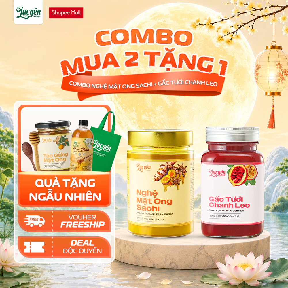 Combo Nghệ Sachi + Gấc Chanh Leo Lạc Yên Foods Kèm Quà Tặng Hấp Dẫn