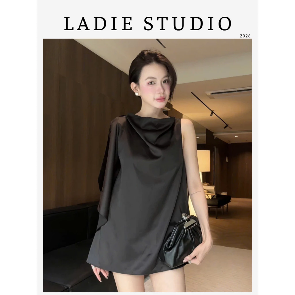 [LADIE STUDIO] Áo Kiểu Tay Loe Dáng Suông – Áo Nữ Tay Dài Thanh Lịch AO47