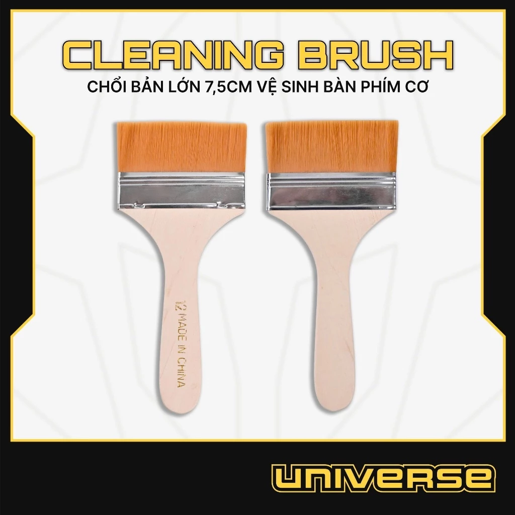 Chổi Vệ Sinh Bàn Phím Cán Gỗ Chổi Quét Bụi Đa Năng Cho Máy Tính, Đồ Dùng Tinh Xảo, Góc Làm Việc