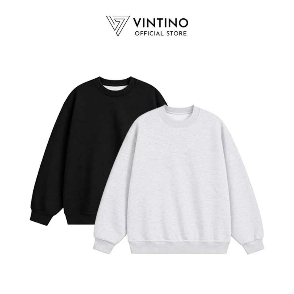 Áo Sweater Nam Nữ VINTINO Nỉ 2 Da Form Rộng Cổ Tròn Dày Dặn Mềm Mịn AN1