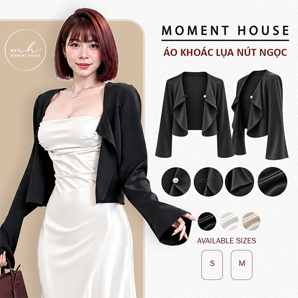 ÁO KHOÁC LỤA NÚT NGỌC, chất lụa tô châu mịn mướt, size SM, NỮ TOP